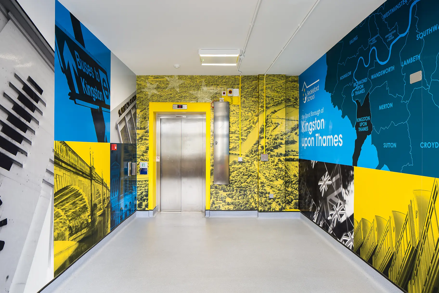 Bedelsford School Bespoke local landmark corridor Wall Art