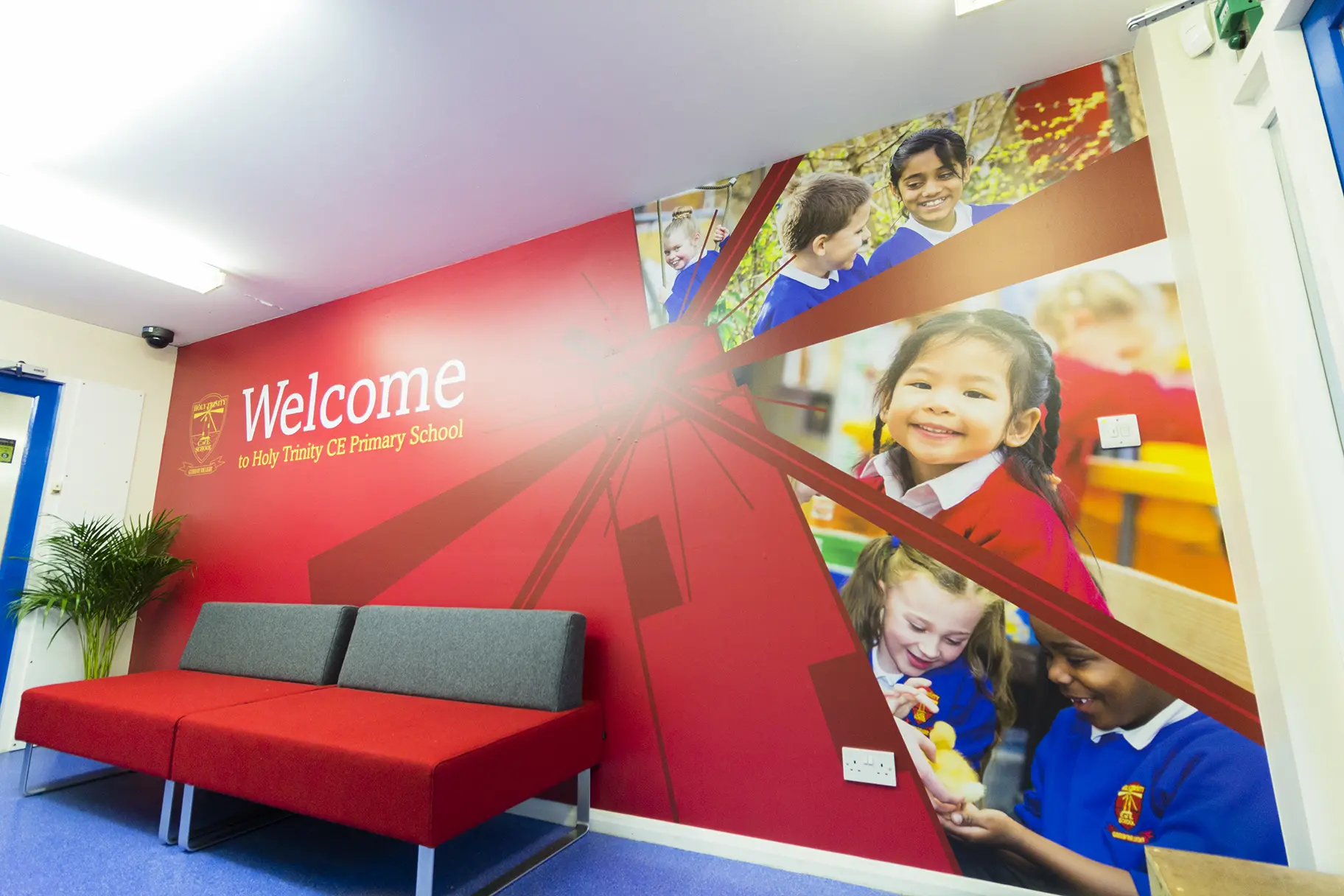 Holy Trinity School branding for welcome walls wall art