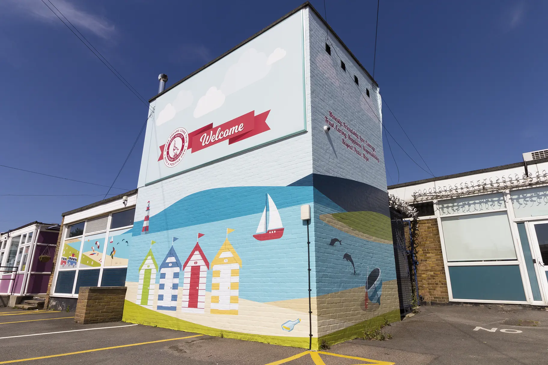 Primary Schools bespoke designed external welcome wall
