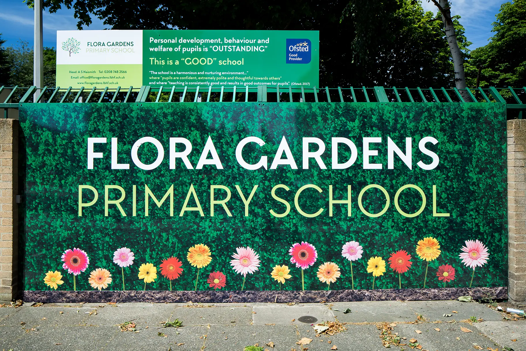 Flora gardens welcome entrance area wall art
