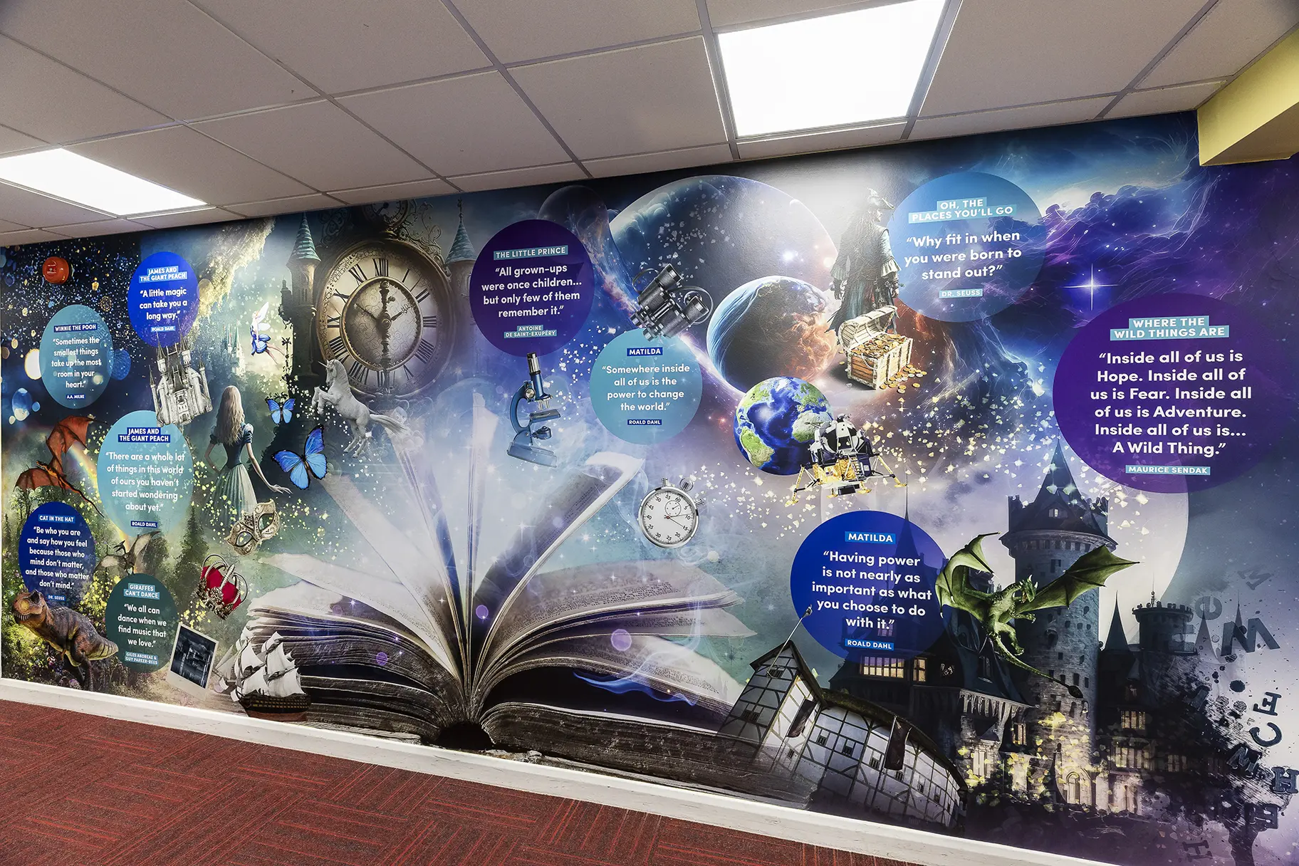 inspiring reading spaces wall art